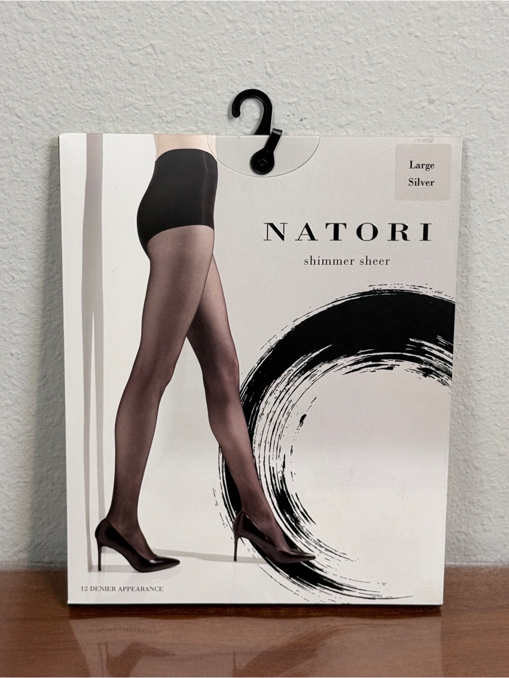 Natori Shimmer Sheer Hosiery Tights in Silver L NWT